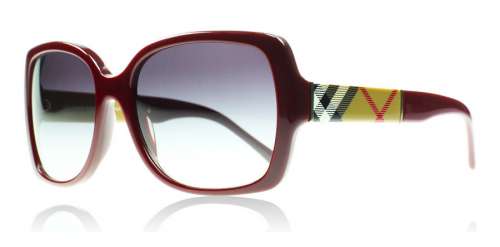 New Burberry Women's Sunglasses BE4160 34038G Burgundy Frame Gray Lens 58mm